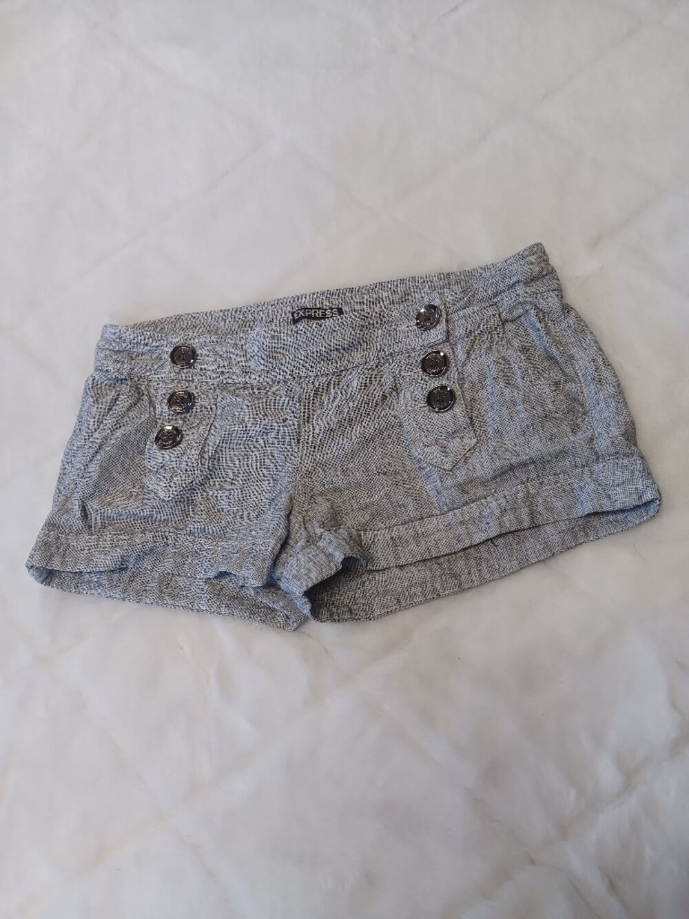 Express Sailor Style Linen Blend Micro Shorts Size 6